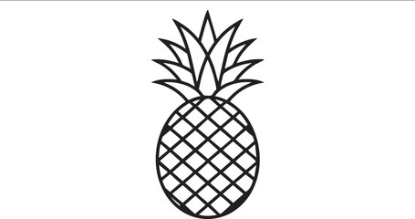 Obraz premium Pineapple Minimal Line Art Icon
