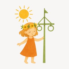 Obraz premium Joyful summer celebration illustration.