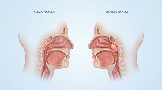 3D Anatomy of Normal and Enlarged Adenoids in Sagittal View