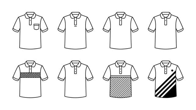 Collection of various polo shirts with different designs and patterns