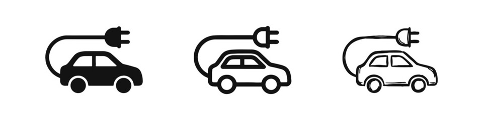 Obraz premium Electric Vehicle EV Charging Icon Set