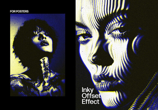 Offset Ink Photo Effect &ndash; Duotone for Poster & Social Media (PSD)