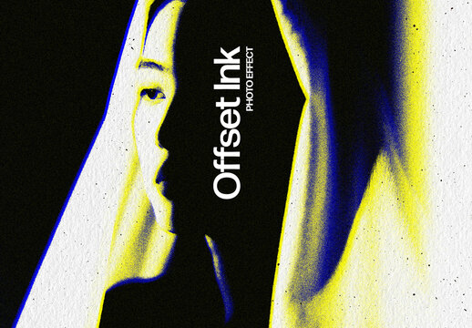 Offset Ink Photo Effect &ndash; Duotone for Album Cover & Social Media (PSD)