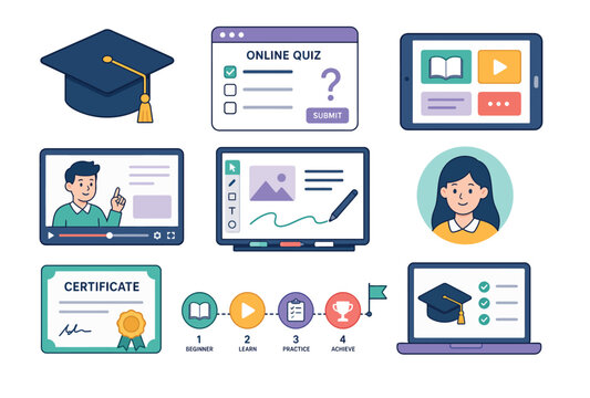 Online Learning Education Concept.