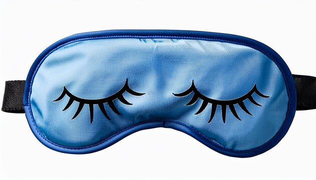 Blue Sleep Mask With Closed Eyes Eye Mask Blue Fabric Isolated On A Transparent Background