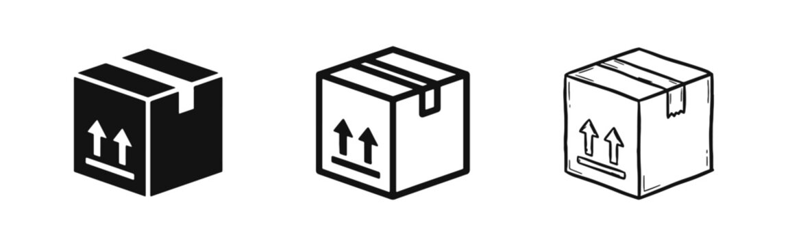 Shipping Package Box and Logistics Delivery Icon Set