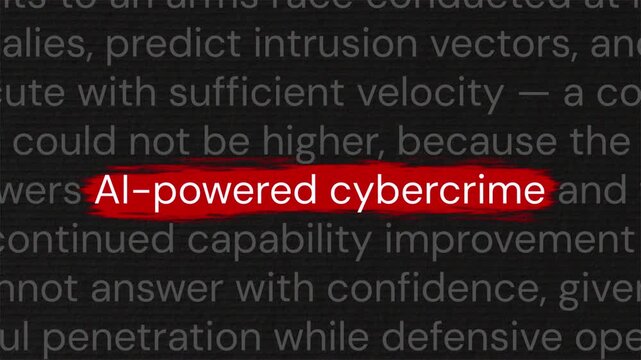 When AI becomes a weapon &mdash; AI-powered cybercrime highlighted in documentary paragraph animation for cybersecurity and tech news