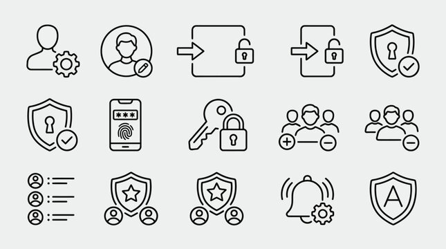 Collection of Security and Access Control Icons.