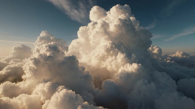 Nuvens din&acirc;micas ao p&ocirc;r do sol acima do c&eacute;u com fundo de timelapse de n&eacute;voa m&iacute;stica.