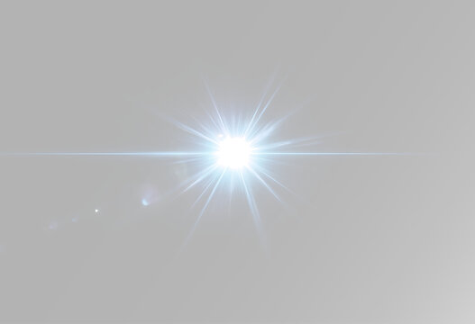 glowing flare burst with sparkling light rays and bright luminous star effect for digital artwork