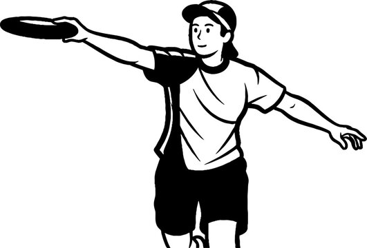 Athlete throwing a frisbee in dynamic action pose.