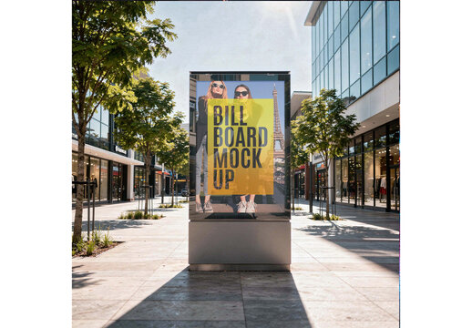 Street Billboard Mockup for Retail Display and Promotional Marketing