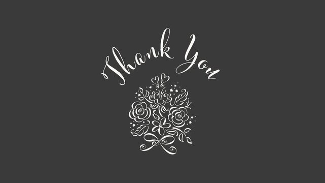 Thank You - Floral Arch Text Animation (Alpha Channel)