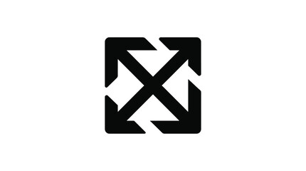 Crossed arrows symbol black silhouette on a white background © Villain