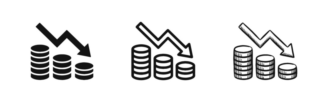 Financial Loss and Economic Recession Money Icon
