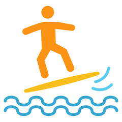 Fototapeta premium Surfing Outline Color Icon
