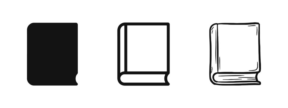 Classic Hardcover Book and Education Reading Icons