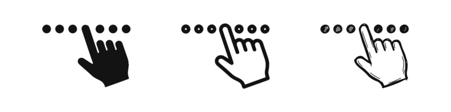 Interface Slider and Selection Gesture Icon Set
