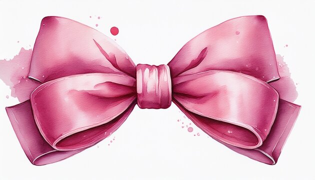 Ilustracion Lazo Rosa Pink Acuarela Efecto Valentin Love Amor Dibujo Pintado Lindo Cute Bonito Coquette