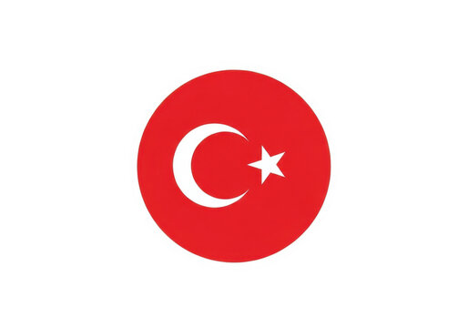Circular flag of turkey isolated on transparent background