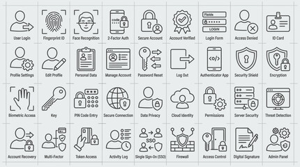 Collection of Security and Access Control Icons. © na
