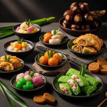 Indonesian Traditional Snacks and Desserts.