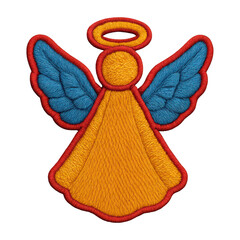 Obraz premium PNG Colorful embroidered angel patch.