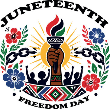 juneteenth celebration logo icon vector whute background .