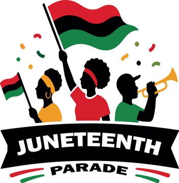 juneteenth celebration logo icon vector whute background .