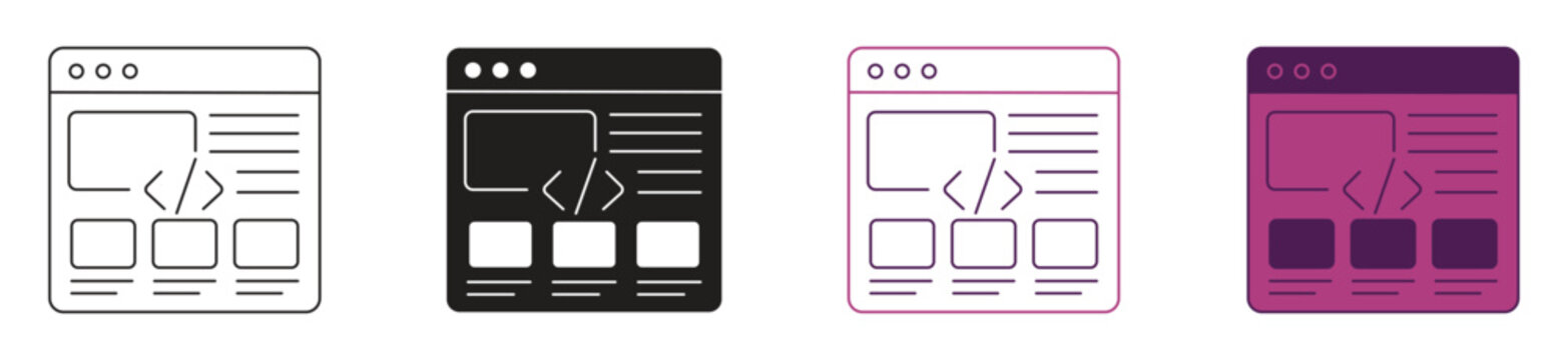 Front end icon set, vector illustration. 