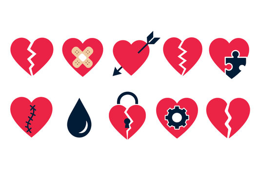 Collection of heart icons.