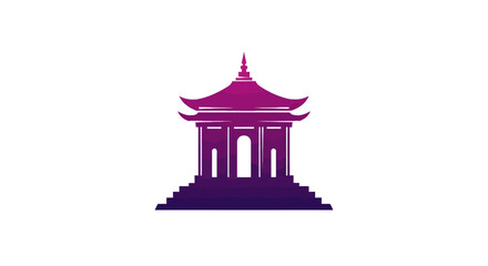 Fototapeta premium Purple Pagoda Building Asian Architecture.