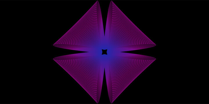 A sophisticated abstract illustration of a four-pointed star created with intricate, overlapping line art.