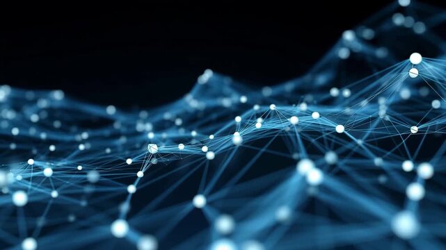 Abstract network technology glowing connection, communication, data flow, futuristic digital network