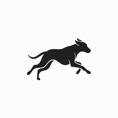 Fototapeta premium Happy Running Cartoon Dog Vector Illustration on White Background