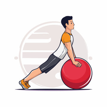 Man Exercising with Stability Ball