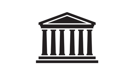 Fototapeta premium Black Temple Icon for Religious and Governmental Concepts