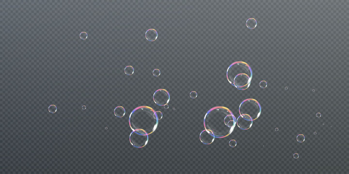 Realistic soap bubbles Flying. bubbles Flying.	