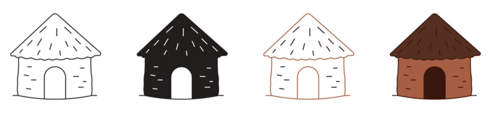 Mud hut icon in different style ,vector illustration. 