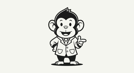 Cartoon monkey pointing businessman © Kaskus