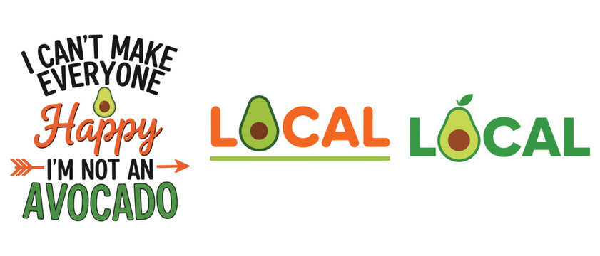 Avocado Illustration With Text And Local Typography Colorful Design