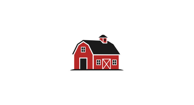 Red Barn Farmhouse Rural Building.