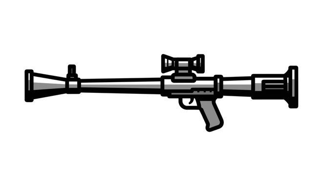 Stylized Illustration of a Rocket Launcher Weapon.