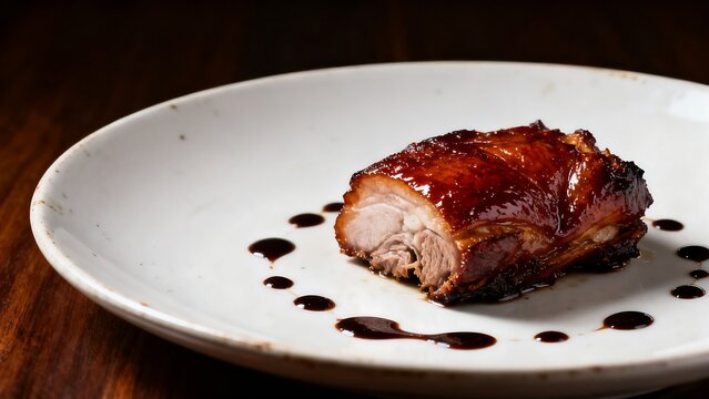 Authentic Babi Guling Plated as Contemporary Fine Dining Cuisine