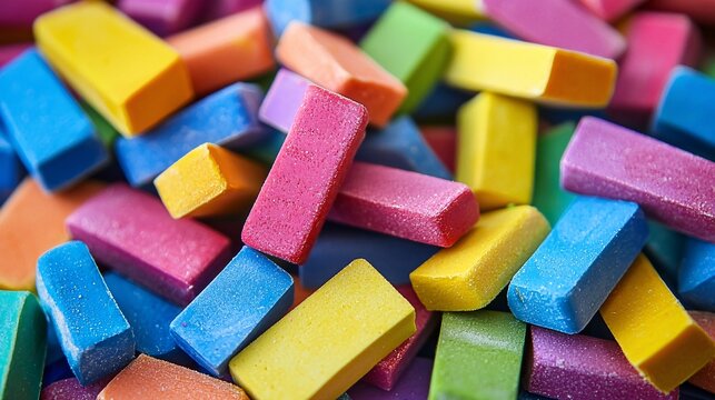 Colored erasers piled up