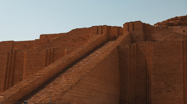 Ziggurat of Ur located in Iraq showcasing ancient Mesopotamian architecture in sunlight