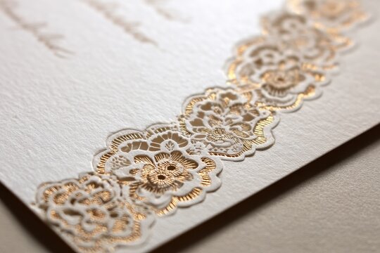 Elegant laser-cut invitation design featuring ornate filigree and intricate border