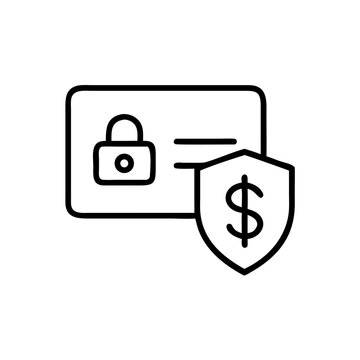 Secure payment symbol with credit card and padlock icon
