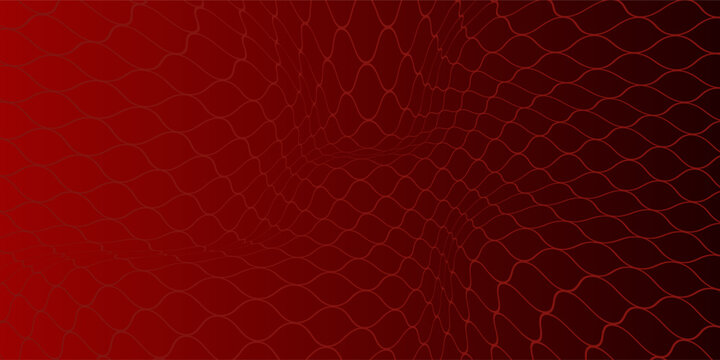 Seamless Fishing Net Pattern of Pseudo Irregular Mesh Cells of Red Color. Eps 10