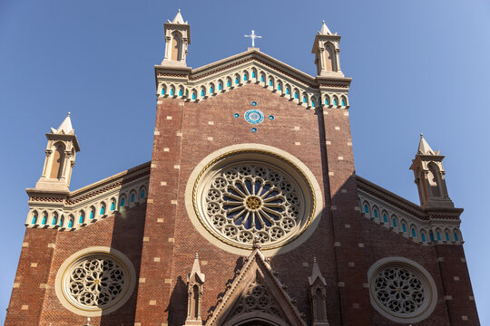 Exterior of the Church of Saint Anthony of Padua, the largest Catholic church in Istanbul city, Turkey
